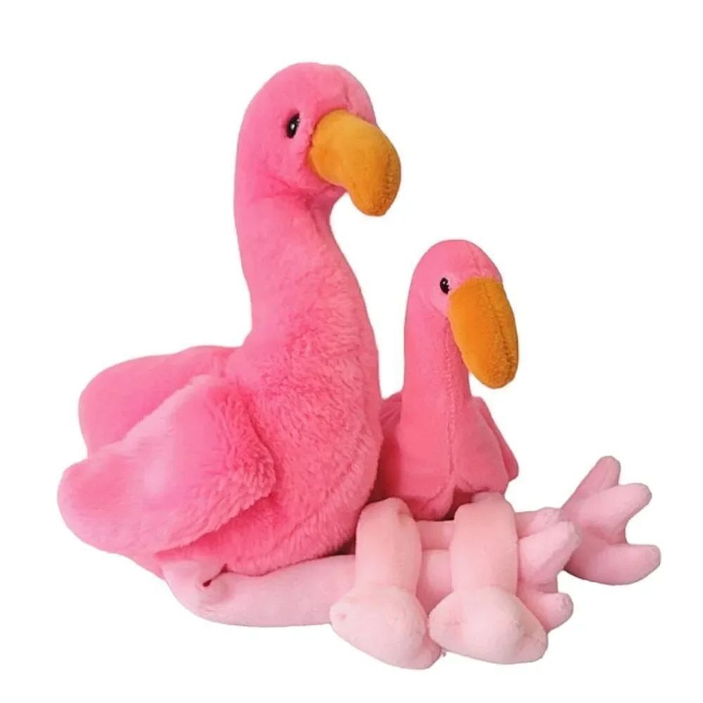 TY Beanie Buddy Pink Flamingo 17" & Baby Pinky 10" Vintage Plush Toys 1998, 1995